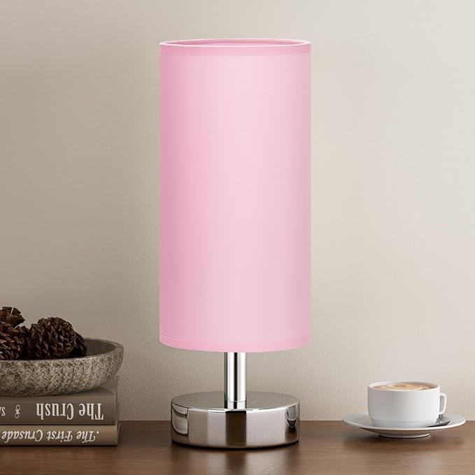 Small Table Lamp for Bedroom - Bedside Lamps for Night Stands, Minimalist Nightstand Light Lamp, Desk Lamps for Reading Room, Kids Room, Living Room, Office, Dorm - LeafyLoom