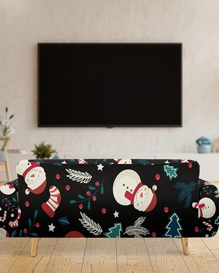 FKELYI Christmas Decor Sofa Couch Cover Cute Snowman Furniture Protector Easy Going Stretch Sofa Slipcover for Indoor Washable Sofa Slipcovers XL FKELYI