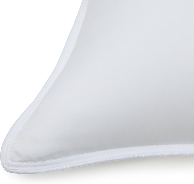 Amazon Basics Down-Alternative Pillows, Soft Density for Stomach and Back Sleepers - 20 x 36 inches, 2-Pack, White - LeafyLoom