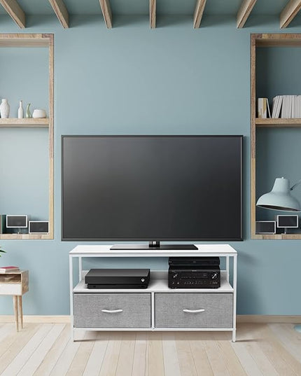 Sorbus TV Stand Dresser with 2 Faux Wood Drawers - Television Riser Chest with Storage - Bedroom, Living Room, Closet, & Dorm Furniture - LeafyLoom