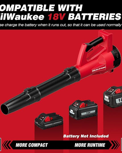 Leaf Blower Cordless for MilWaukee m18 Battery, 125-MPH 450-CFM Cordless Leaf Blower, Battery Powered Leaf Blowers for Town Care, Patio, Blowing Leaves and Snow (Battery Not Included, Only Tool) - LeafyLoom