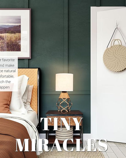 Hamilyeah Boho Table Lamps, Woven Table Lamp for Nightstand with On/Off Switch, Farmhouse Beside Lamp for Bedroom, Industrial Table Lamp for Living Room - LeafyLoom