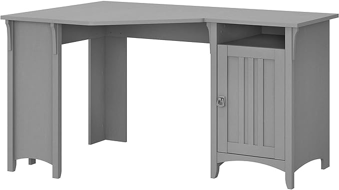 Bush Furniture Salinas 55 Inch W Corner Desk with Storage Cabinet, Cape Cod Gray (SAD155CG-03) - LeafyLoom
