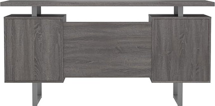 Coaster Furniture Lawtey Modern Rustic 2 Drawer Home Office Writing Desk Storage File Cabinet Silver Metal Frame Weathered Gray 800521 - LeafyLoom