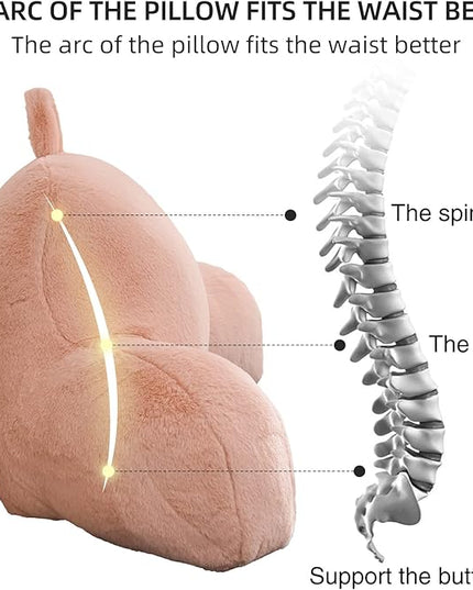 Aimuan Reading Pillow Bed Rest Pillow with Arms Rabbit Fur Back Pillow for Sitting up in Bed Adults Teens Incline Rest Sleeping Snoring with Pregnancy Lumbar Waist Support (Standard, Blush) - LeafyLoom