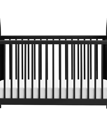 babyletto Bondi Cane 3-in-1 Convertible Crib with Toddler Bed Conversion Kit in Black with Natural Cane, Greenguard Gold Certified - LeafyLoom