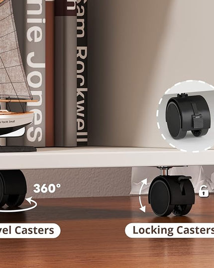 Maxtown Wood Filing Cabinet, Mobile Lateral Filing Cabinet with Lock, 3 Drawer Filing Cabinet with Open Storage Shelves, Printer Stand with Storage, White - LeafyLoom