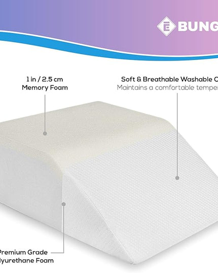 Ebung Memory Foam Leg Elevation Pillows- Leg Support Pillow to Elevate Feet, Leg Pillows for Elevation Blood Circulation, Leg Swelling Relief, Sciatica Pain Relief, Back Pain- Leg Wedges for Elevation - LeafyLoom