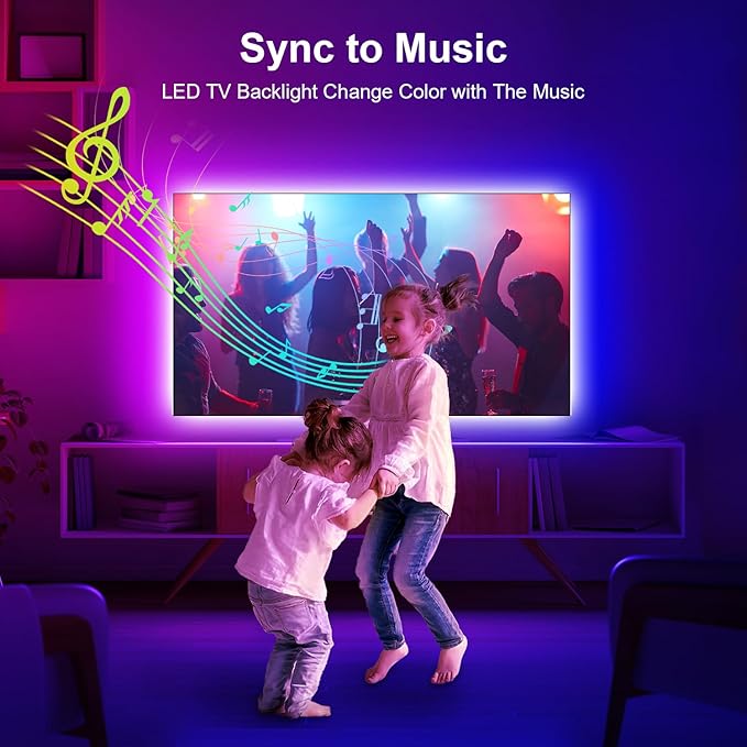 Nexillumi LED Lights for TV, 13.2ft TV LED Backlight for 32-65 Inch, RGB LED Strip Lights Behind TV, APP Remote Control Music Sync TV Led Lights for Bedroom Nexillumi