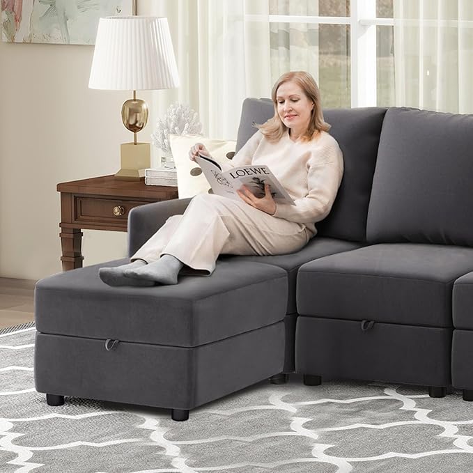 COMHOMA Convertible Sectional Sofa for Living Room, Free Combination L/U Shaped Sofa with Storage Chaise for Living Room, Apartment and Small Space 5 Seaters(4+1) - LeafyLoom