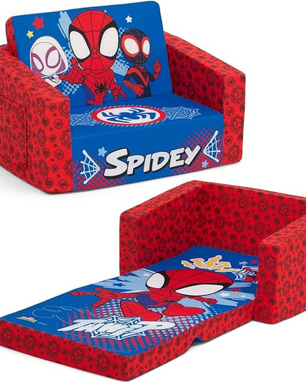 Delta Children Marvel Spidey and His Amazing Friends Cozee Flip-Out Chair - 2-in-1 Convertible Chair to Lounger for Kids - LeafyLoom
