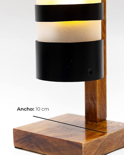 Desk Lamp for Bedside Table with 1 Watt Yellow LED Bulb, Decorative Handmade Nigthstand Lamp for Bedroom, Living Room, Kids Room or College Dorm. Warm Light to Decorate Romantic Spaces - LeafyLoom