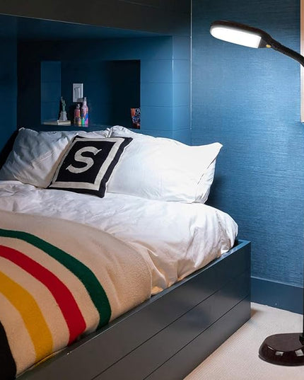 Brightech Litespan - Bright LED Floor Reading Lamp for Over Chair Crafts and Reading, Estheticians' Light for Lash Extensions, Adjustable Standing Lamp for Living Room, Bedroom, Office - Havana Brown - LeafyLoom