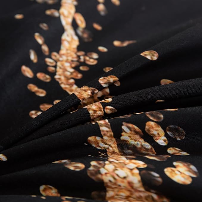 Tailor Shop Marble Bedding Set Soft Microfiber Black and Gold Comforter Set Twin Size for Kids Men and Women with 1 Marble Comforter and 1 Pillowcase - LeafyLoom