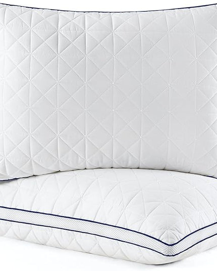 BedStory Standard Pillows Set of 2,Cooling Pillows with Mesh Design,Premium Soft Down Alternative Fill Supportive for Back, Stomach or Side Sleepers,Fluffy Pillows for Bed with Down Alternative - LeafyLoom