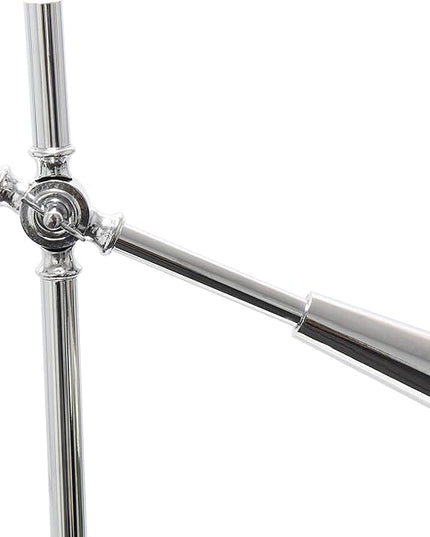 Elegant Designs LF1030-CHR Pivot Arm Glass Shade Floor Lamp, Chrome - LeafyLoom