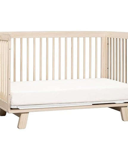 Babyletto Hudson 3-in-1 Convertible Crib with Toddler Bed Conversion Kit in Washed Natural, Greenguard Gold Certified - LeafyLoom