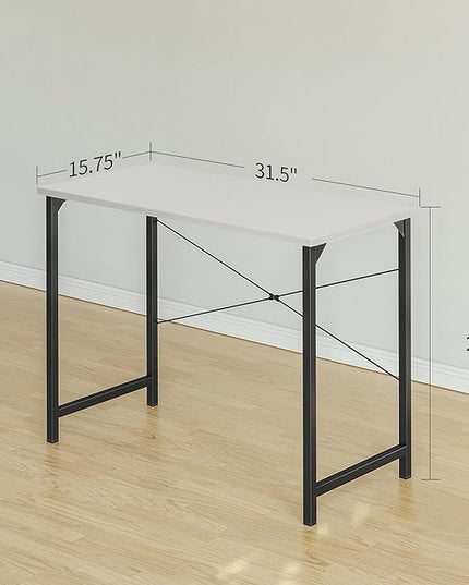 CubiCubi Computer Desk, 32 inch Small Home Office Desk for Small Spaces, Modern Simple Style for Home, Office, Study, Writing, White - LeafyLoom