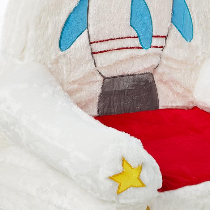 Amazon Basics Children's Plush Toddler Chair, Rocket, Multicolor - LeafyLoom