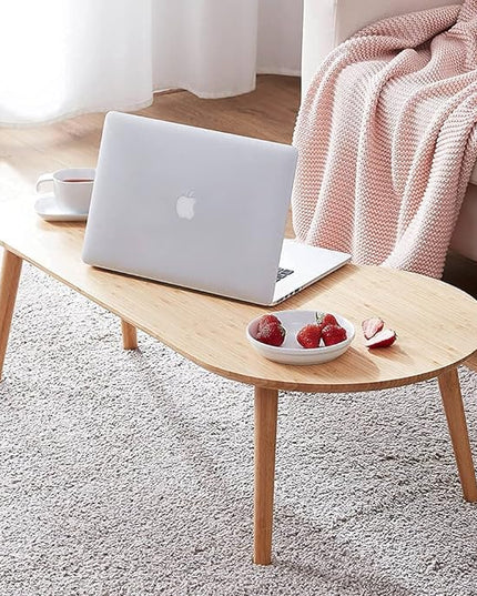 Bamboo Coffee Table for Living Room Unique Coffee Tables Low Japanese Style Table for Sitting on The Floor Accent Furniture - LeafyLoom