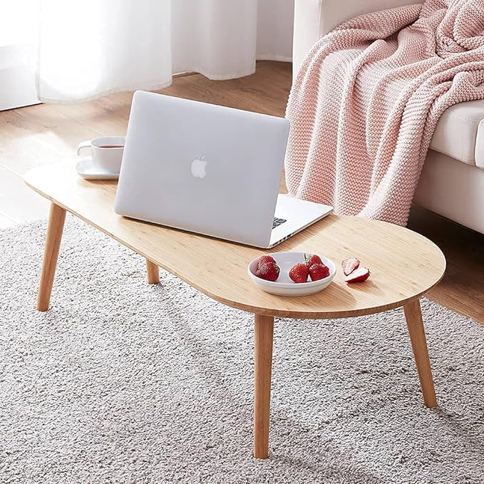 Bamboo Coffee Table for Living Room Unique Coffee Tables Low Japanese Style Table for Sitting on The Floor Accent Furniture - LeafyLoom