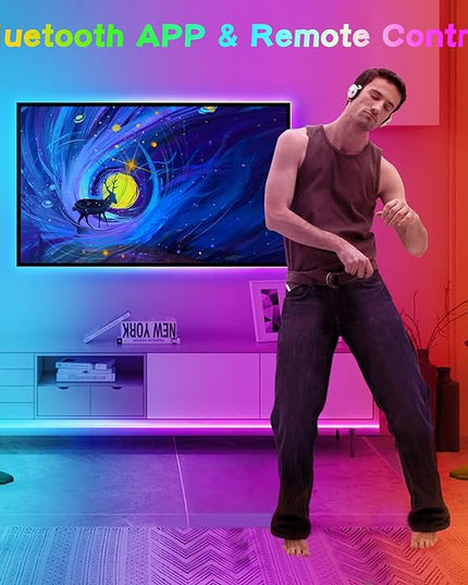Corner Floor Lamp, Smart RGB LED Corner Lamp with Spotlight,16 Million Colors Changing LED Floor Lamp with App and Remote Control,Music Sync & Timer Mood Lighting for Living Room - LeafyLoom