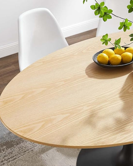 Modway Lippa Dining Table, 60", Black Natural - LeafyLoom