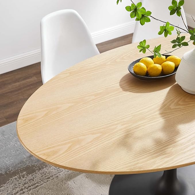 Modway Lippa Dining Table, 60", Black Natural - LeafyLoom