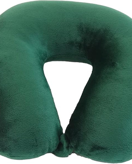 Adult Cozy Soft Microfiber Neck Pillow, Compact, Perfect for Plane or Car Travel, Hunter Green - LeafyLoom