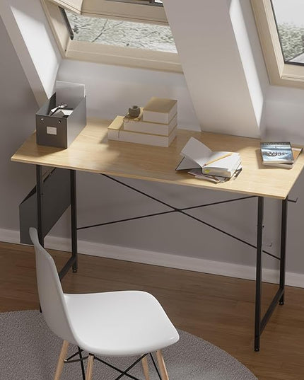 Pamray 32 Inch Computer Desk for Small Spaces with Storage Bag, Home Office Work Desk with Headphone Hook, Small Office Desk Study Writing Table - LeafyLoom