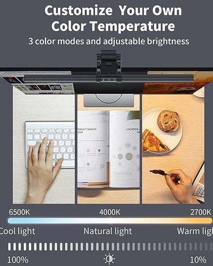 Monitor Light Bar, Monitor Light Lamp with Touch Control, No Screen Glare Dimmable Desk Lamp Computer Monitor Light Bar for Screen Home Office - LeafyLoom