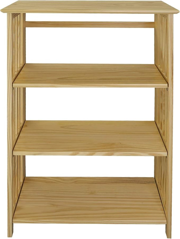 Casual Home "Soho Manhattan 4-Shelf Folding Bookcase 26"" Wide - Natural (333-40) - LeafyLoom