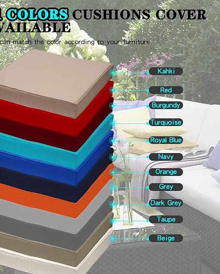 ClawsCover 12Pack Outdoor Seat and Back Cushions Replacement Covers Fit for 6Pieces 5-Seater Wicker Rattan Patio Furniture Conversation Set Sectional Couch Chairs,Navy-Include Cover Only - LeafyLoom