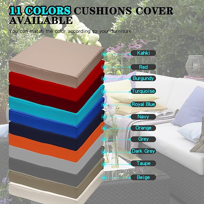 ClawsCover 12Pack Outdoor Seat and Back Cushions Replacement Covers Fit for 6Pieces 5-Seater Wicker Rattan Patio Furniture Conversation Set Sectional Couch Chairs,Navy-Include Cover Only - LeafyLoom