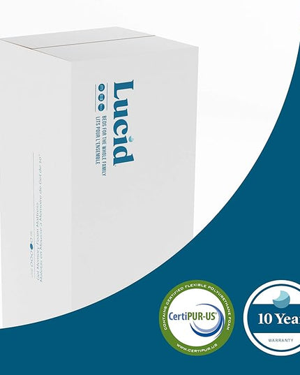 LUCID 12 Inch Memory Foam Mattress - Medium Feel - Memory Foam Infused with Bamboo Charcoal - Gel Infusions - CertiPUR-US Certified - Breathable - King - LeafyLoom