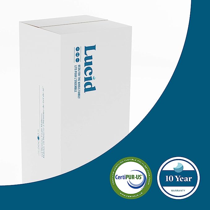 LUCID 14 Inch Memory Foam Mattress - Medium Feel - Memory Foam Infused with Bamboo Charcoal and Gel - Temperature Regulating - Pressure Relief - Breathable - Premium Support - King Size - LeafyLoom