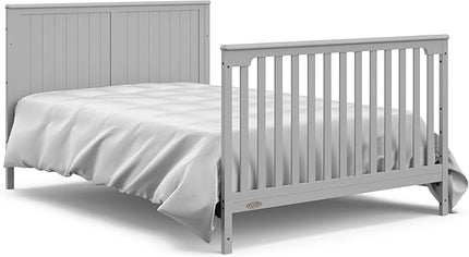 Graco Hadley 5-in-1 Convertible Crib and Changer with Drawer (Pebble Gray) – Crib and Changing-Table Combo with Drawer, Includes Changing Pad, Converts to Toddler Bed, Daybed and Full-Size Bed - LeafyLoom