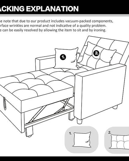 XSPRACER [UPDATED] Convertible Chair Bed, Sleeper Chair Bed 3 in 1, Stepless Adjustable Backrest,Armchair, Sofa, Bed, Flannel, Pink, Single One - LeafyLoom