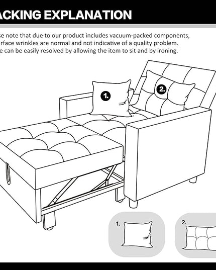 XSPRACER [UPDATED] Convertible Chair Bed, Sleeper Chair Bed 3 in 1, Stepless Adjustable Backrest,Armchair, Sofa, Bed, PU Imitation, Brown, Single One - LeafyLoom