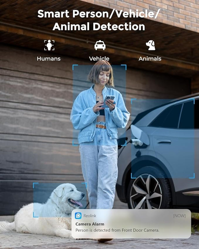 REOLINK Plug-in Outdoor WiFi Security Camera, 5MP HD Dual Band Wired Wi-Fi Camera for Home Security-2.4/5 Ghz, Smart Detection, Motion Detection, Night Vision, IP67 Waterproof, RLC-510WA REOLINK