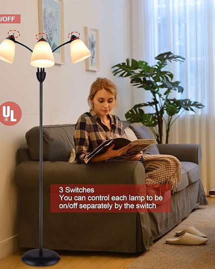 DINGLILIGHTING Floor Lamp Modern for Living: Flexible Gooseneck Floor Lamps Standing for Bedroom Home Office - Tall Floor Lights - LeafyLoom