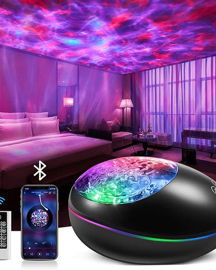 ONEFIRE Galaxy Projector, White Noise Night Light Projector for Bedroom, Bluetooth Music Ceiling Projector Room Lights, Remote Timer Galaxy Light Skyligh,Star Lights Projector for Kids Teen Girl Gifts OneFire