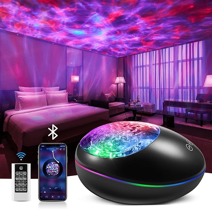 ONEFIRE Galaxy Projector, White Noise Night Light Projector for Bedroom, Bluetooth Music Ceiling Projector Room Lights, Remote Timer Galaxy Light Skyligh,Star Lights Projector for Kids Teen Girl Gifts OneFire