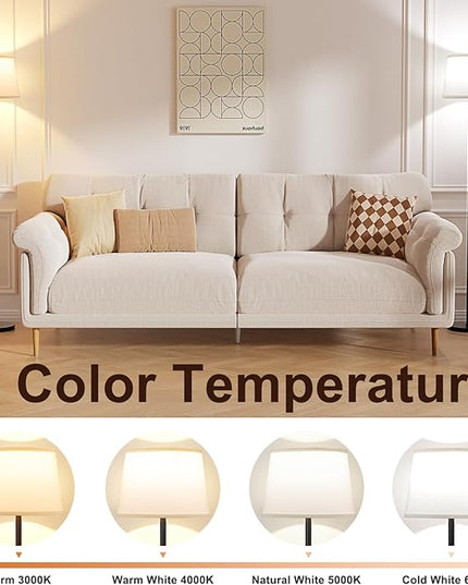 【Upgraded】 Floor Lamps for Living Room, Modern Floor Lamp with Remote Control, Dimmable Colors Temperature Standing Lamp Foot Switch, Tall Lamps for Bedroom Office Kid Room(9W LED Bulb) - LeafyLoom
