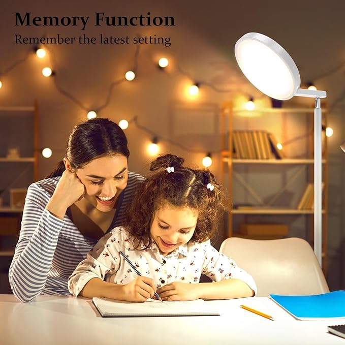 JOOFO Sky LED Floor Lamp,Folding Modern Torchiere Floor Lamp,Bright Dimmable Led Floor Lamp with Remote &Touch Control,5 Color Temperatures,Tall Standing Lamp for Living Room,Office, Bedroom(White) - LeafyLoom