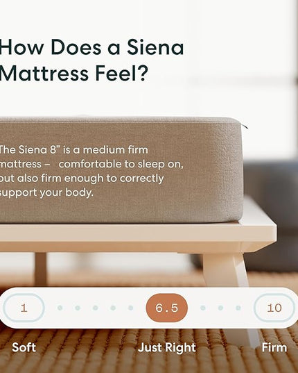 Siena 8” Full Gel Memory Foam Mattress - Medium Firm - 180 Night Trial - Premium Pressure-Relieving Layers - 10 Year Manufacturer Warranty - CertiPUR-US® Certified - LeafyLoom