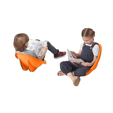 ECR4Kids Leaf Floor Seat, Rocker Chair, Orange, 6-Piece - LeafyLoom