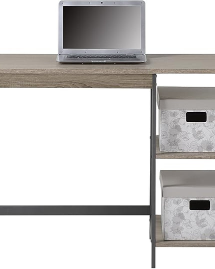 Signature Design by Ashley Soho Modern Home Office Desk & 4-Shelf Bookcase Set, Reclaimed Wood - LeafyLoom