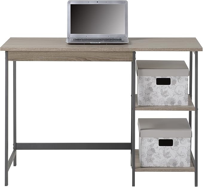 Signature Design by Ashley Soho Modern Home Office Desk & 4-Shelf Bookcase Set, Reclaimed Wood - LeafyLoom