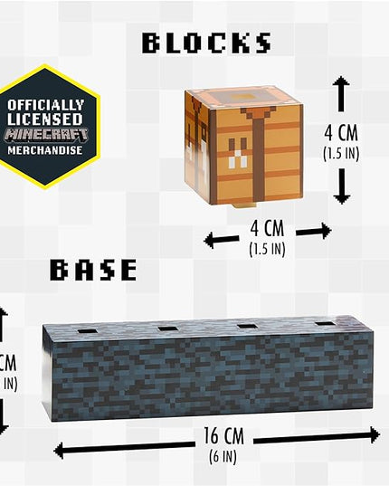Paladone Minecraft Official Licensed Block Building Lamp 16 Customizable Light Up Blocks - Interactive Decoration, Toy, Nightlight for Kids, Gamer Room Decor, Gaming Gift for Boys and Girls - LeafyLoom